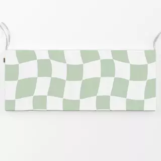 Bankauflage Wavy Checkerboard Green