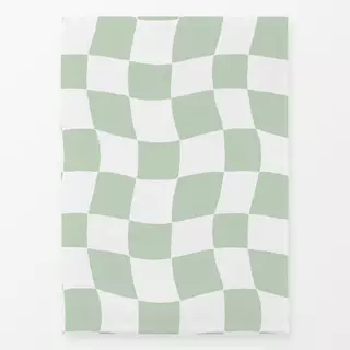 Geschirrtuch Wavy Checkerboard Green