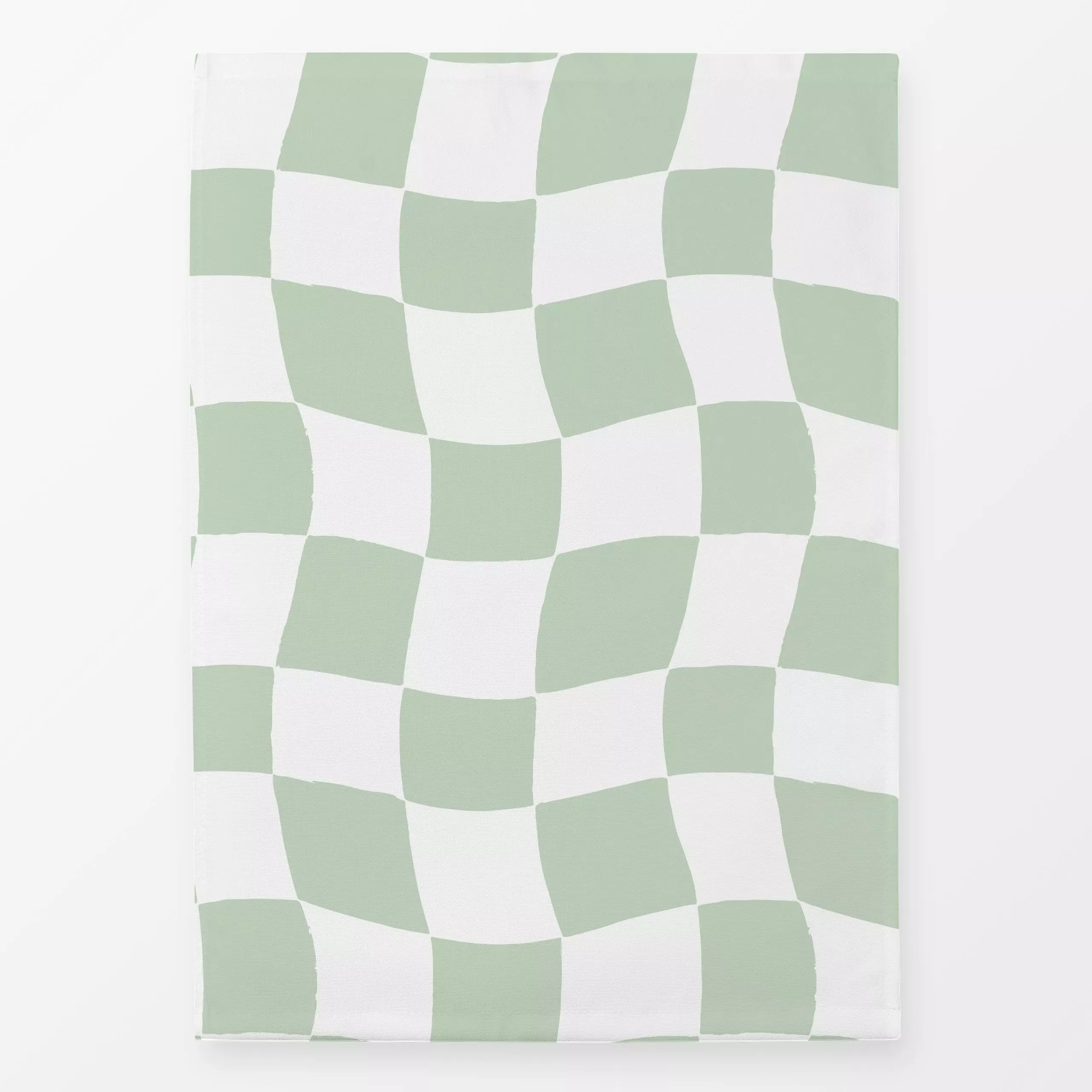 Geschirrtücher Wavy Checkerboard Green - Symbole & Muster - von „Barlena"; minimal, modern, wellen, Karo, waves, checks, Sch...