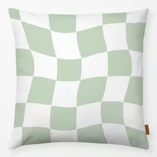 Kissen Wavy Checkerboard Green