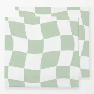 Servietten Wavy Checkerboard Green