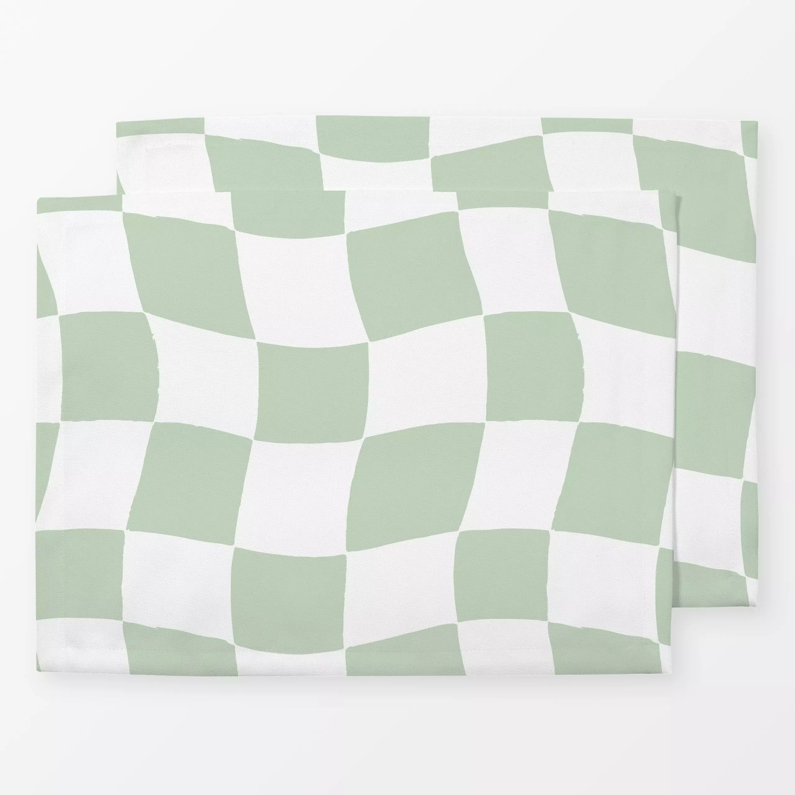 Tischset Wavy Checkerboard Green, gemustert, von Barlena