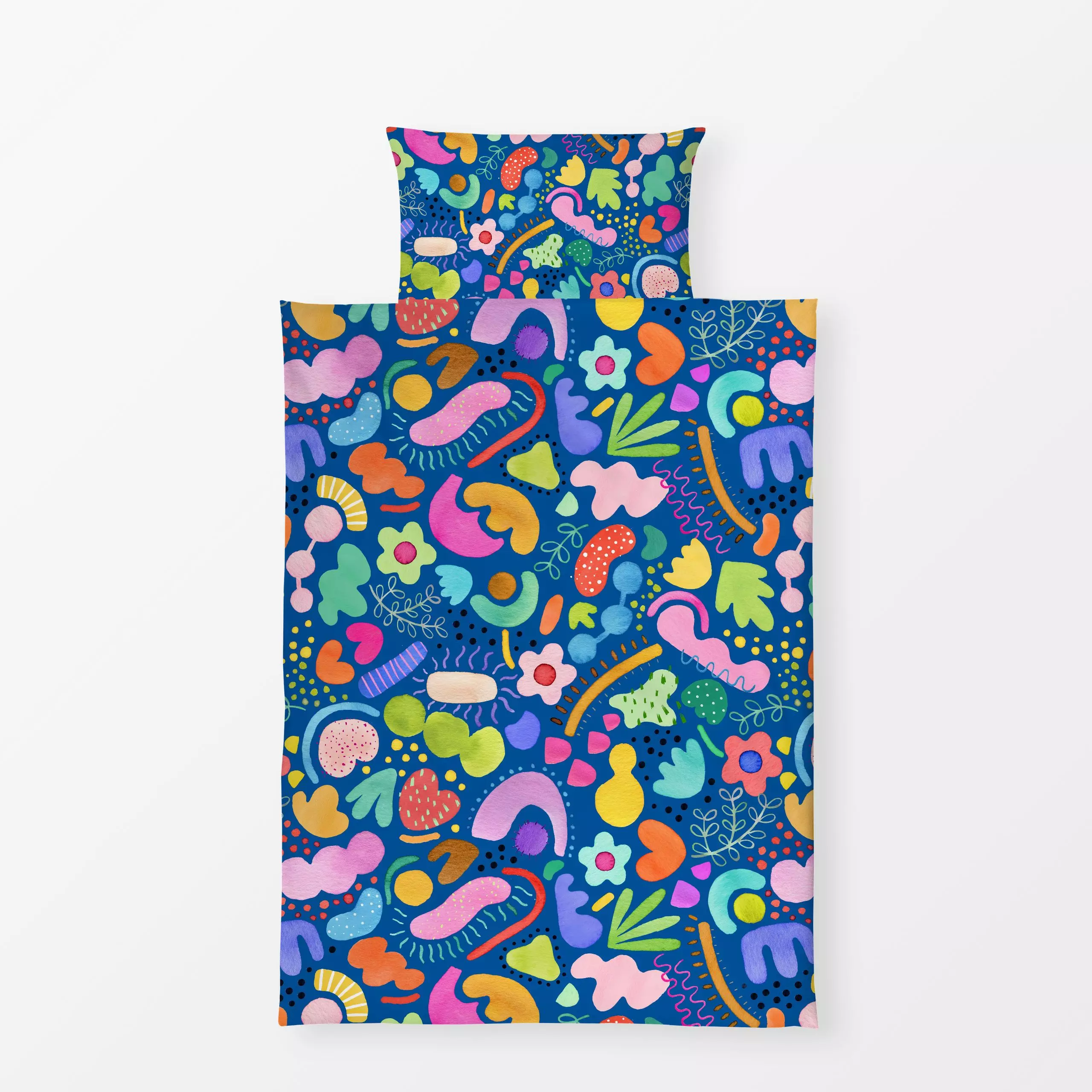 Bettwäsche Cobalt Graphic Bold Shapes - Frühling, Symbole & Muster - von „Ninola Design "; Retro, formen, Shapes, blau, bunt...