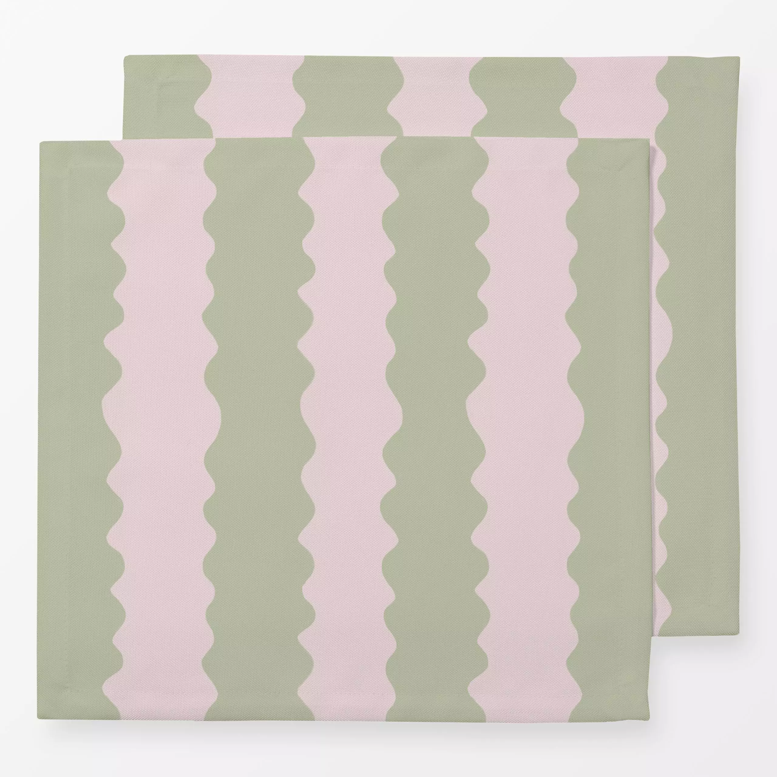 Servietten Welle Rosa Grün - Symbole & Muster - von „Sophie Augustin Illustration"; wellen, klassisch, klassiker, wellenmust...