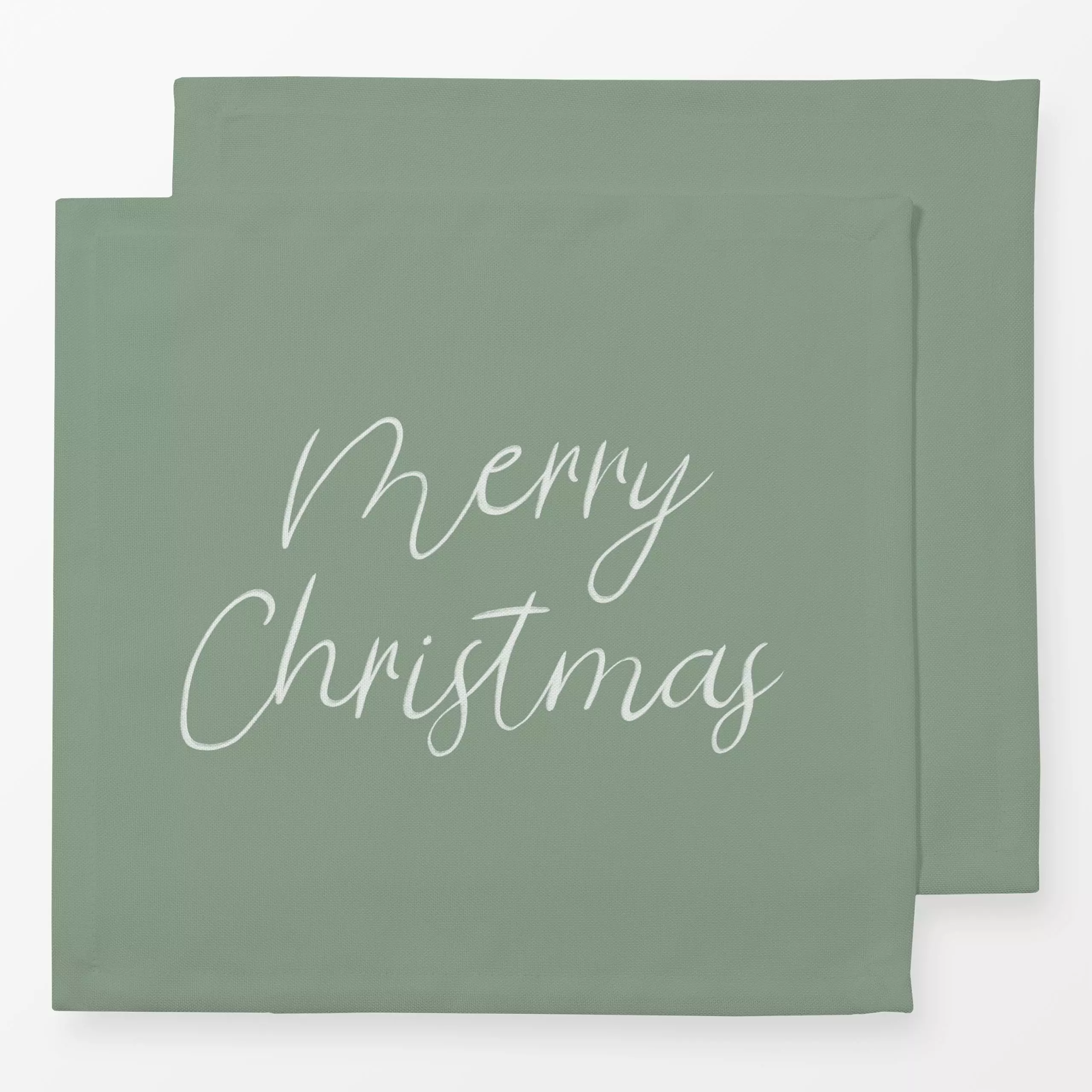 Servietten Merry Christmas grün - Sprüche & Schriftzüge, Weihnachten, Winter - von „Studio Kesse"; Hygge, Merry Christmas, W...