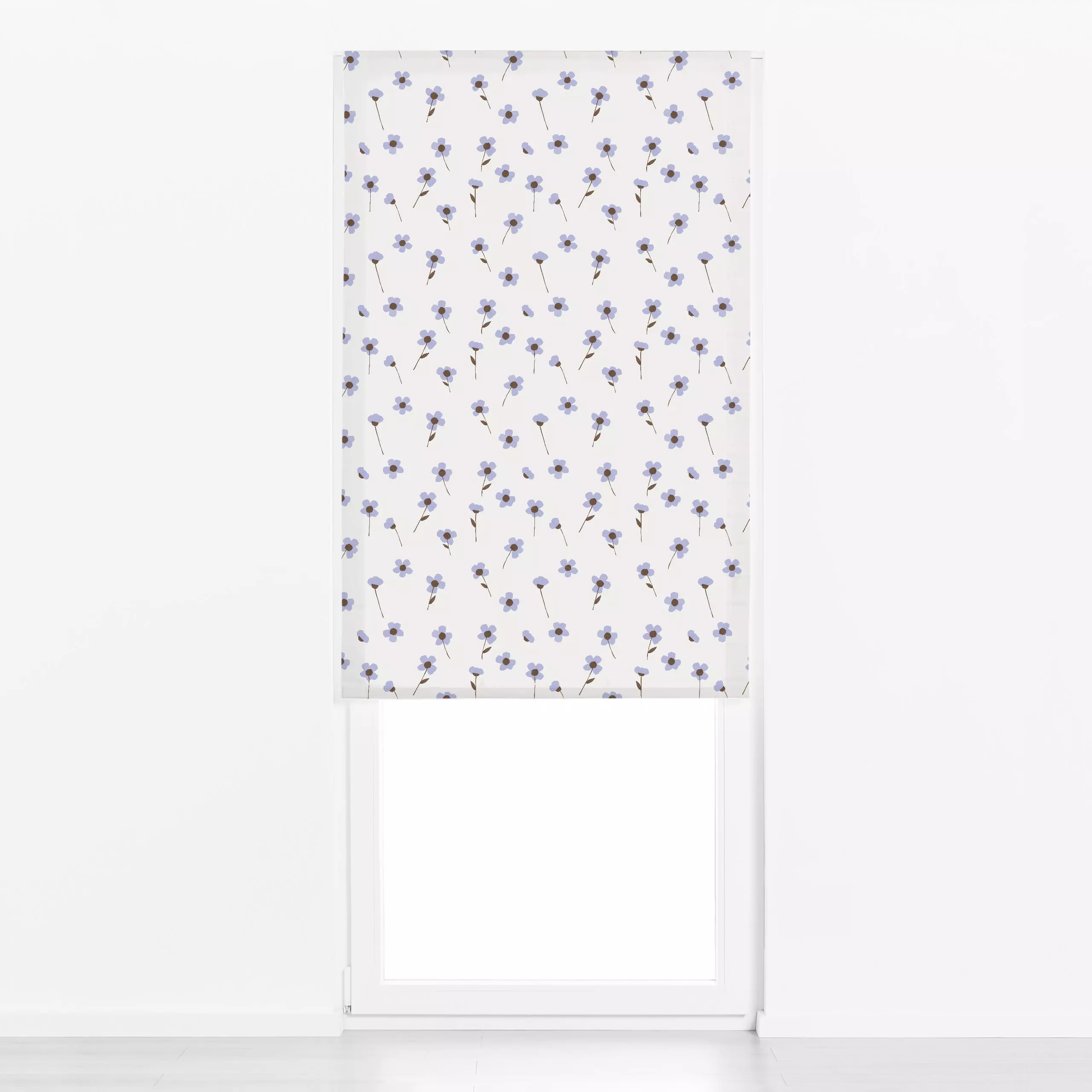 Raffrollo Flower Lover 1 violet - Blumen & Florales, Frühling - von „Jana Driver"; Blumen, Blüten, beige, lila, flowers, bra...