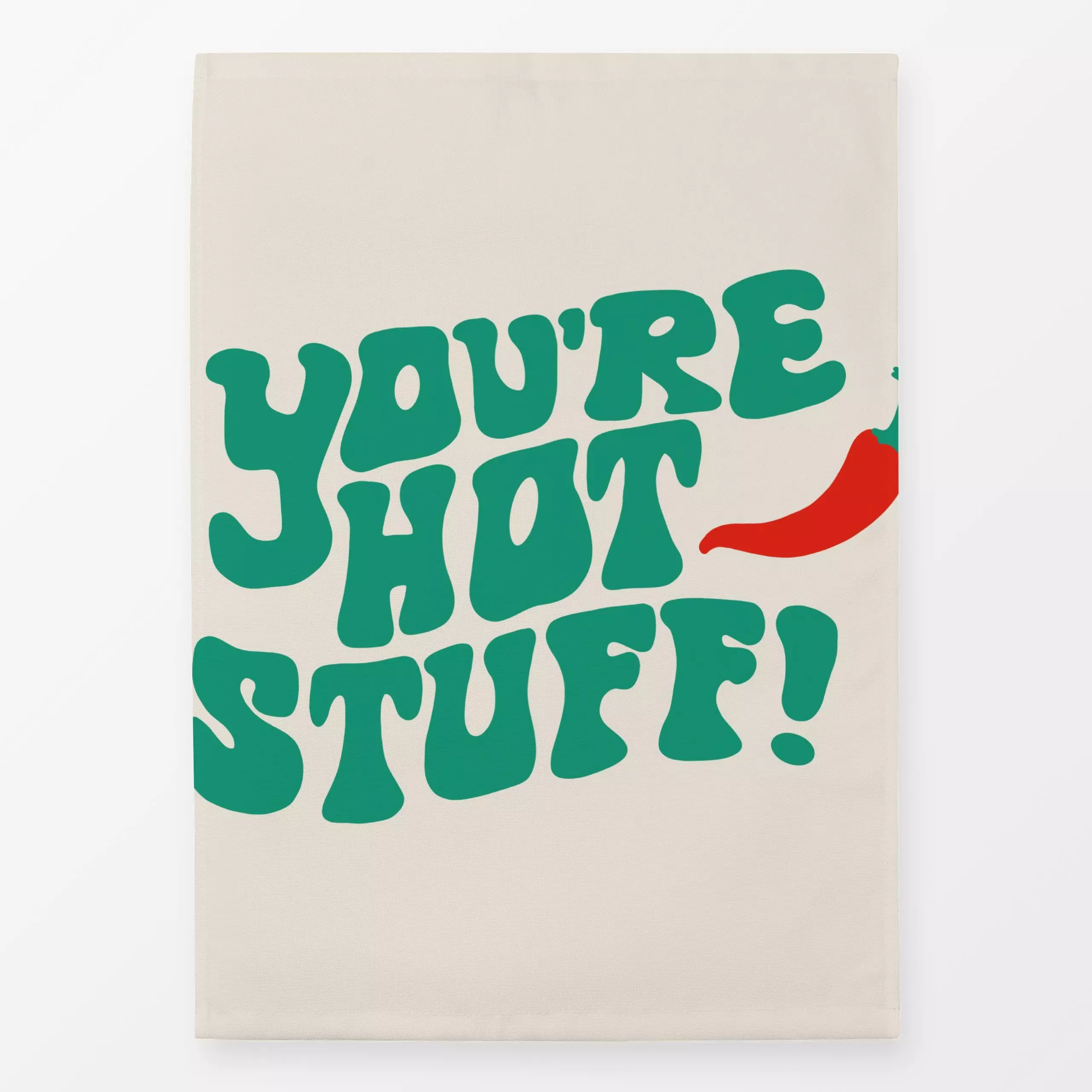 Geschirrtücher You're Hot Stuff Chilli - Liebe, Romantik & Pride, Sommer, Sprüche & Schriftzüge - von „textilwerk"; Illustra...