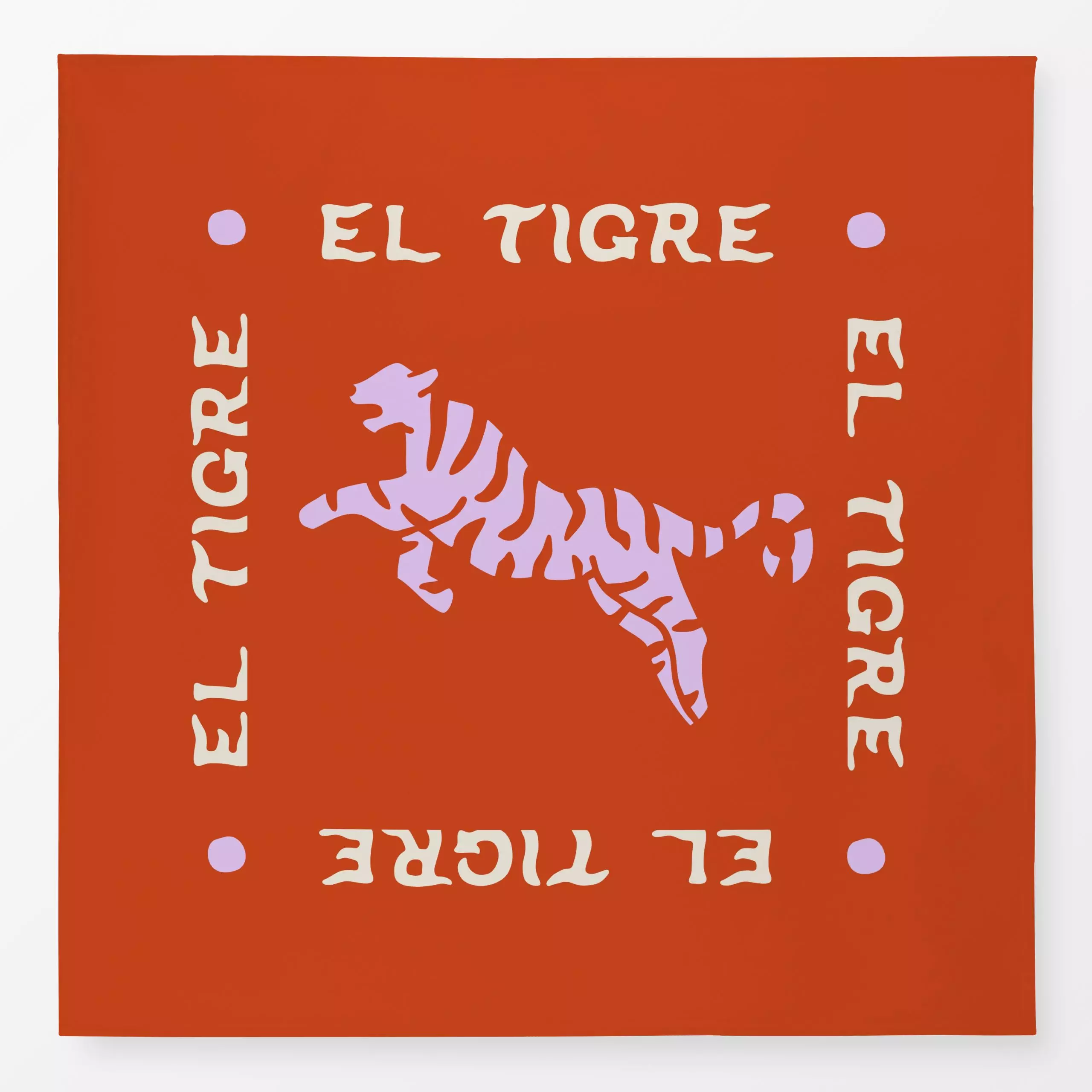 Tischdecke El Tigre Tiger - Tiere, Symbole & Muster - von „textilwerk"; boho, hippie, Retro, Tiger, typografie, oriental, ty...