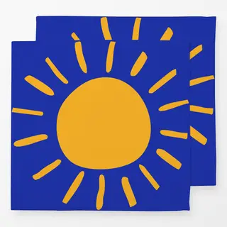 Servietten Sonne blau