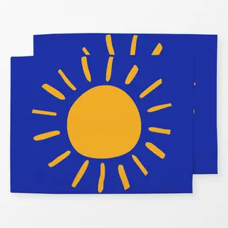 Tischset Sonne blau
