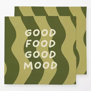Servietten Good Food Good Mood Wellen