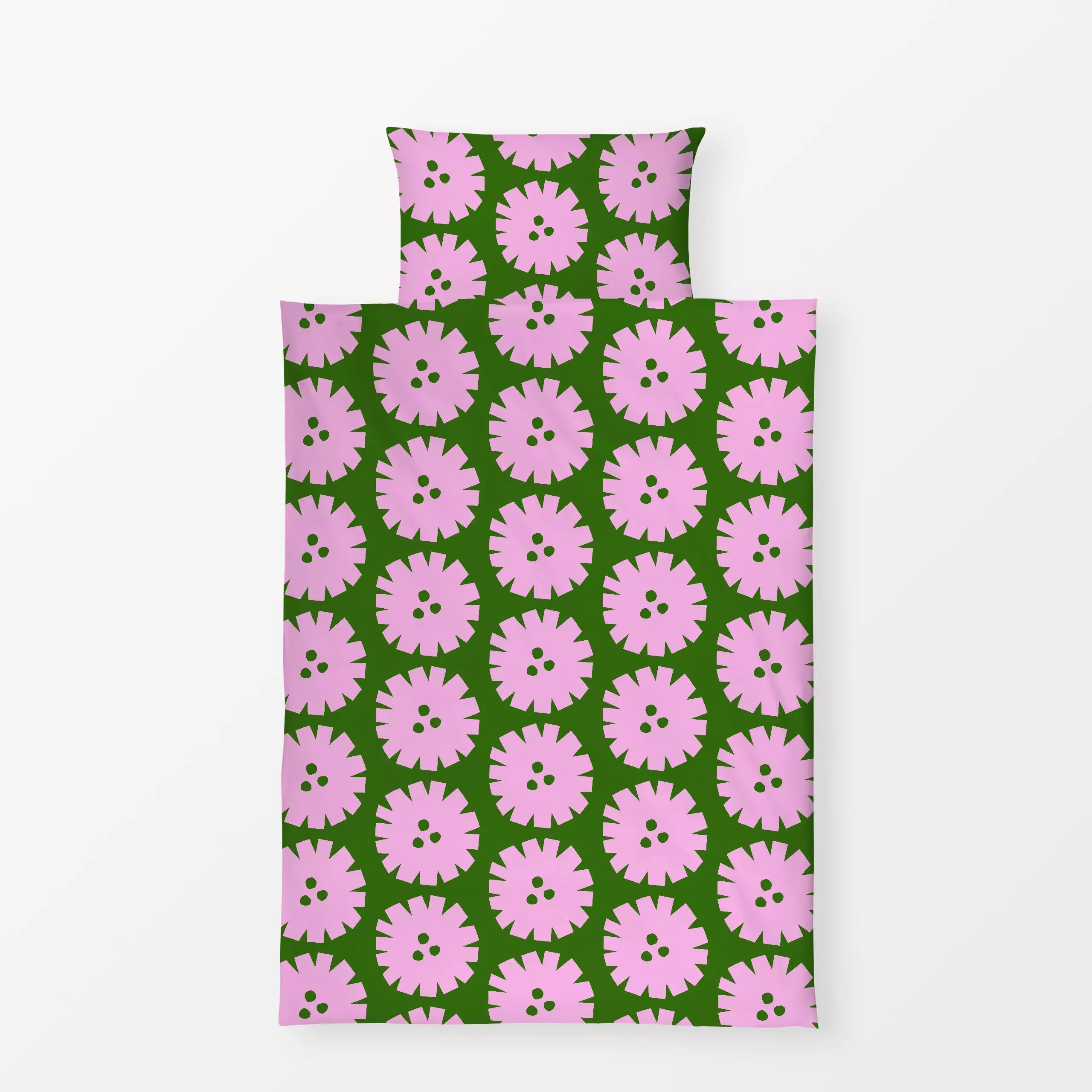 Bettwäsche Circle Flowers Green - Blumen & Florales, Symbole & Muster - von „Lisa Jasmin Bauer"; Blumen, Color, colorful, pa...