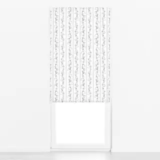 Raffrollo Ranken Blüten Streifen Grau