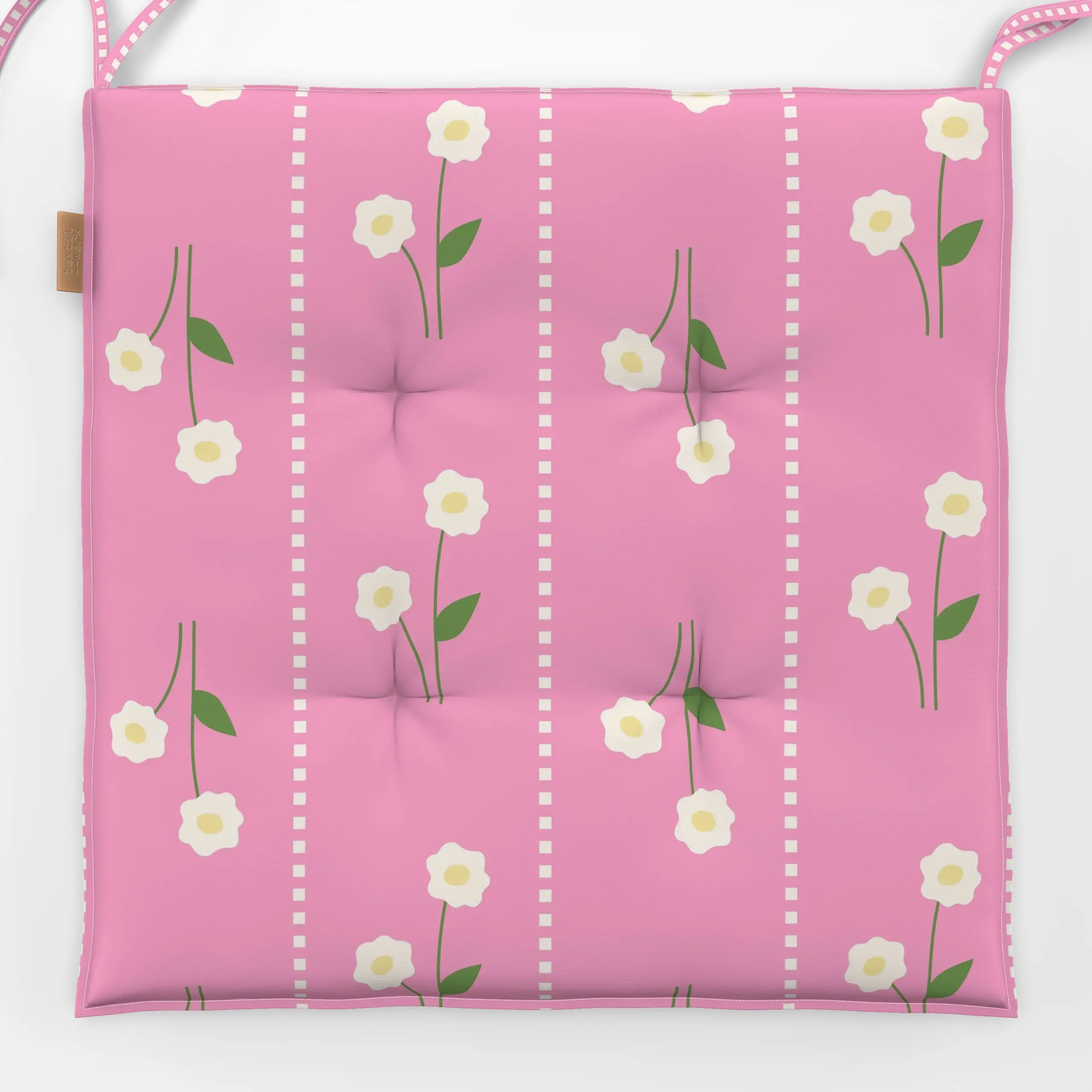 Sitzkissen Blumen in Streifen - Blumen & Florales, Frühling, Ostern - von „Jana Moßmann"; Streifen, Blumen, Blumenmuster, sp...