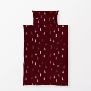 Bettwäsche Tannenbäume Weihnachten rot