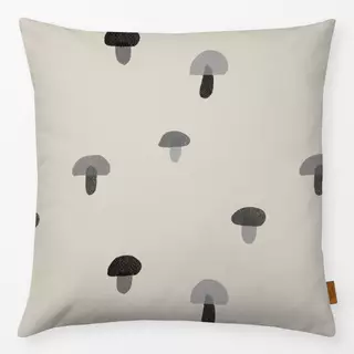 Kissen Pilze grau beige