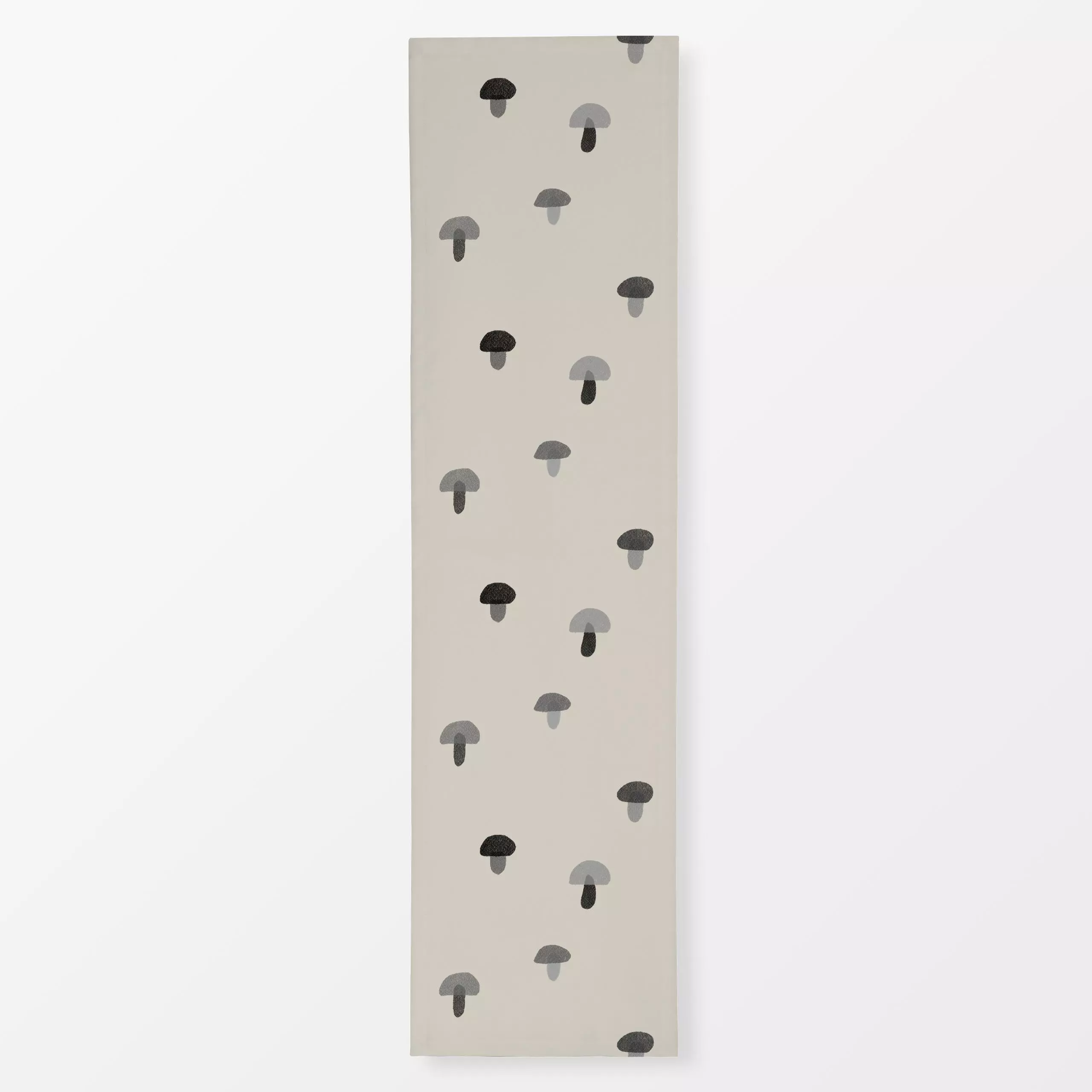 Tischläufer Pilze grau beige - Herbst, Pflanzen & Botanik - von „Jana Driver"; grau, beige, pilze, Fliegenpilz, pilz