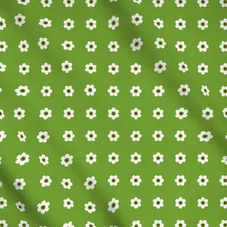 Meterware Blümchen Beige Grün