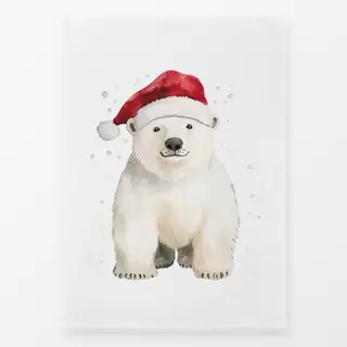 Geschirrtuch Weihnachtsmann Eisbär