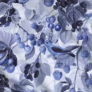 Meterware Im Sommergarten blau