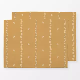 Tischset Little leaves gelb