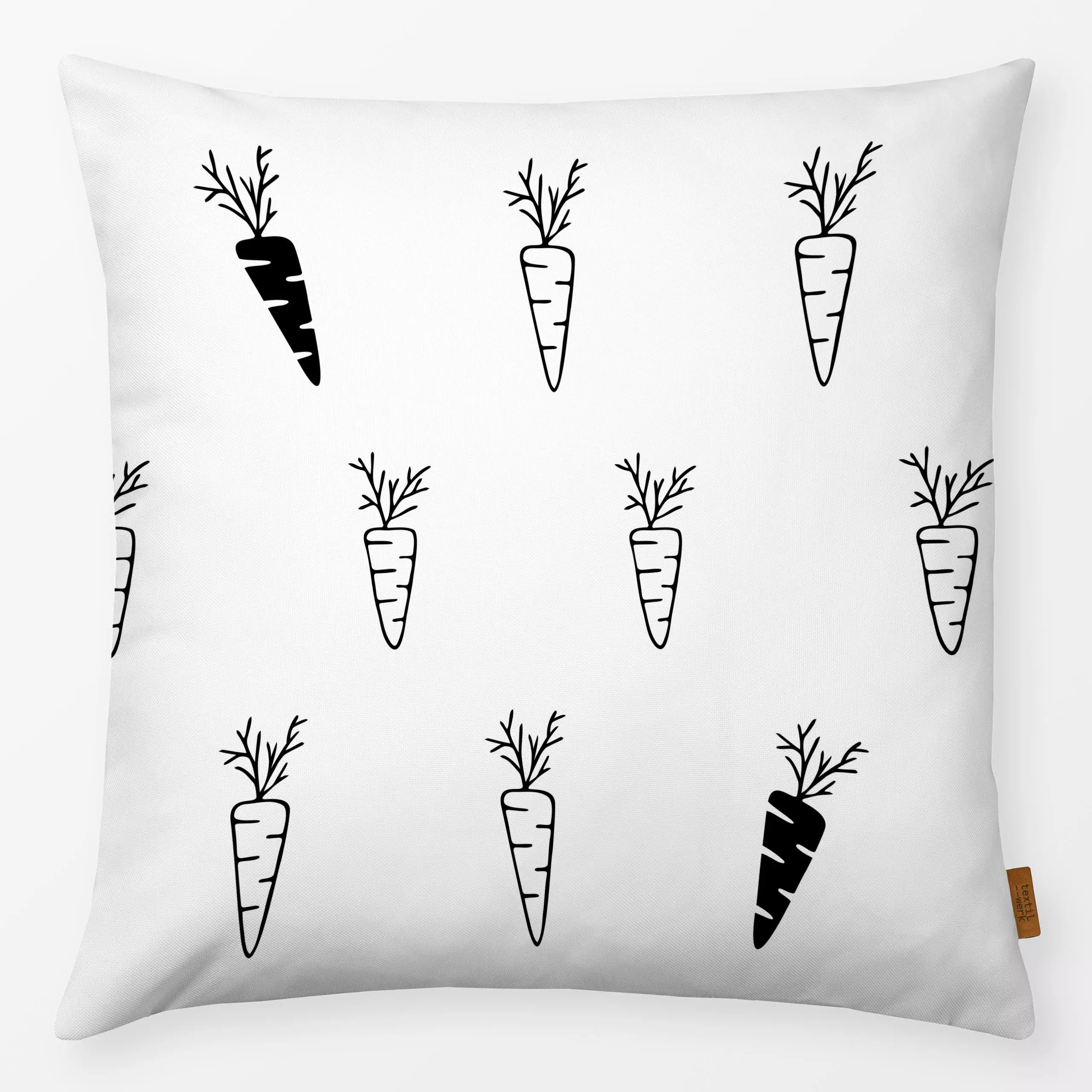 Kissen Möhren - Frühling, Anlässe, Gemüse, Ostern - von „Carolin Vonhoff"; Muster, Garten, Sommer, Ostern, minimalistisch, S...
