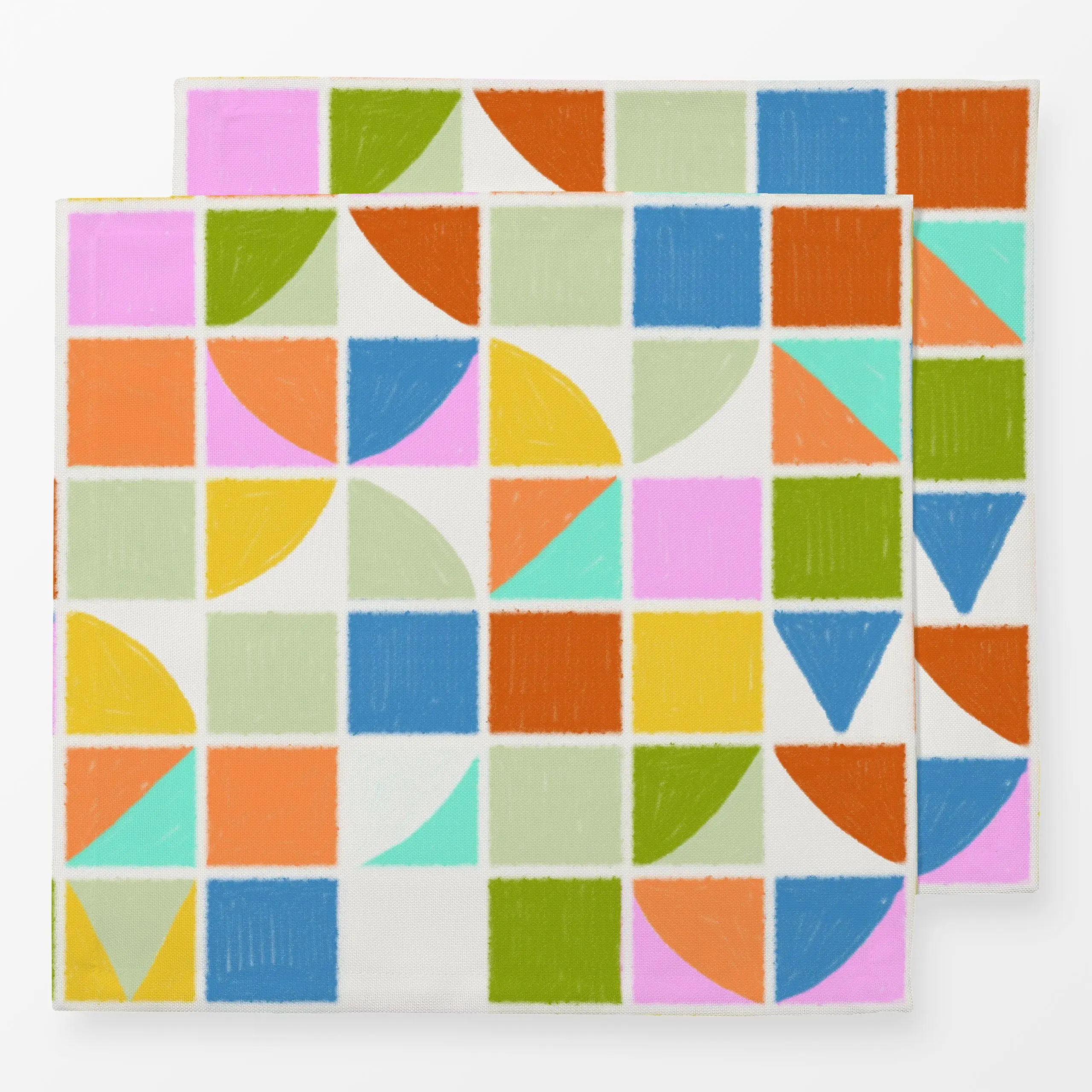 Servietten Fliesen Pattern Bunt - Symbole & Muster - von „Sophie Augustin Illustration"; Sommer, mediterran, bunt, Fliesen, ...