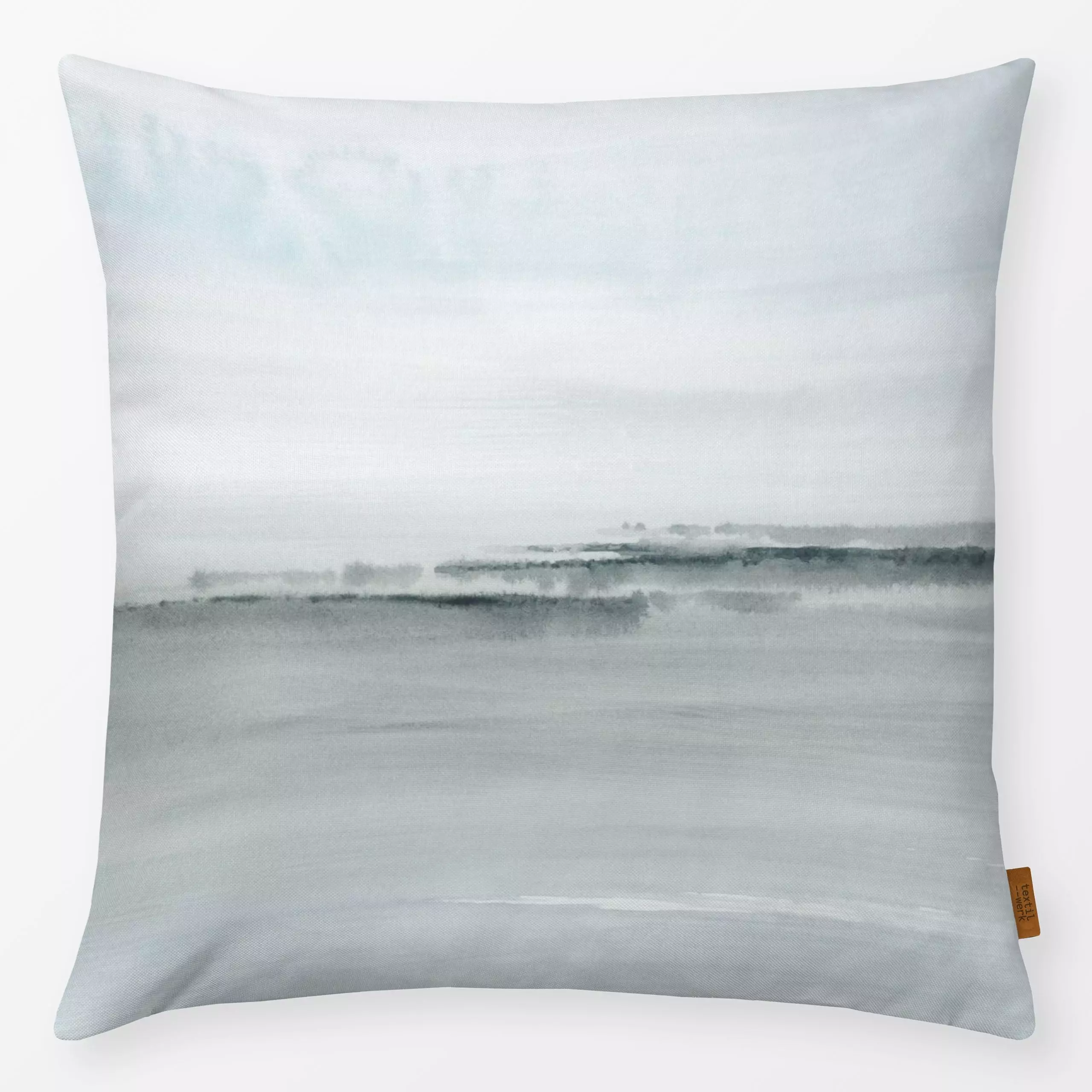 Kissen Bluish watercolor strokes - Natur & Landschaft, Symbole & Muster - von „Nouveau Prints"; Strand, Nordisch, coastal, z...