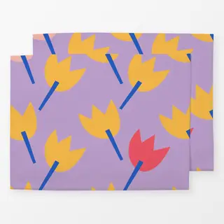 Tischset Muster tulpen - lila