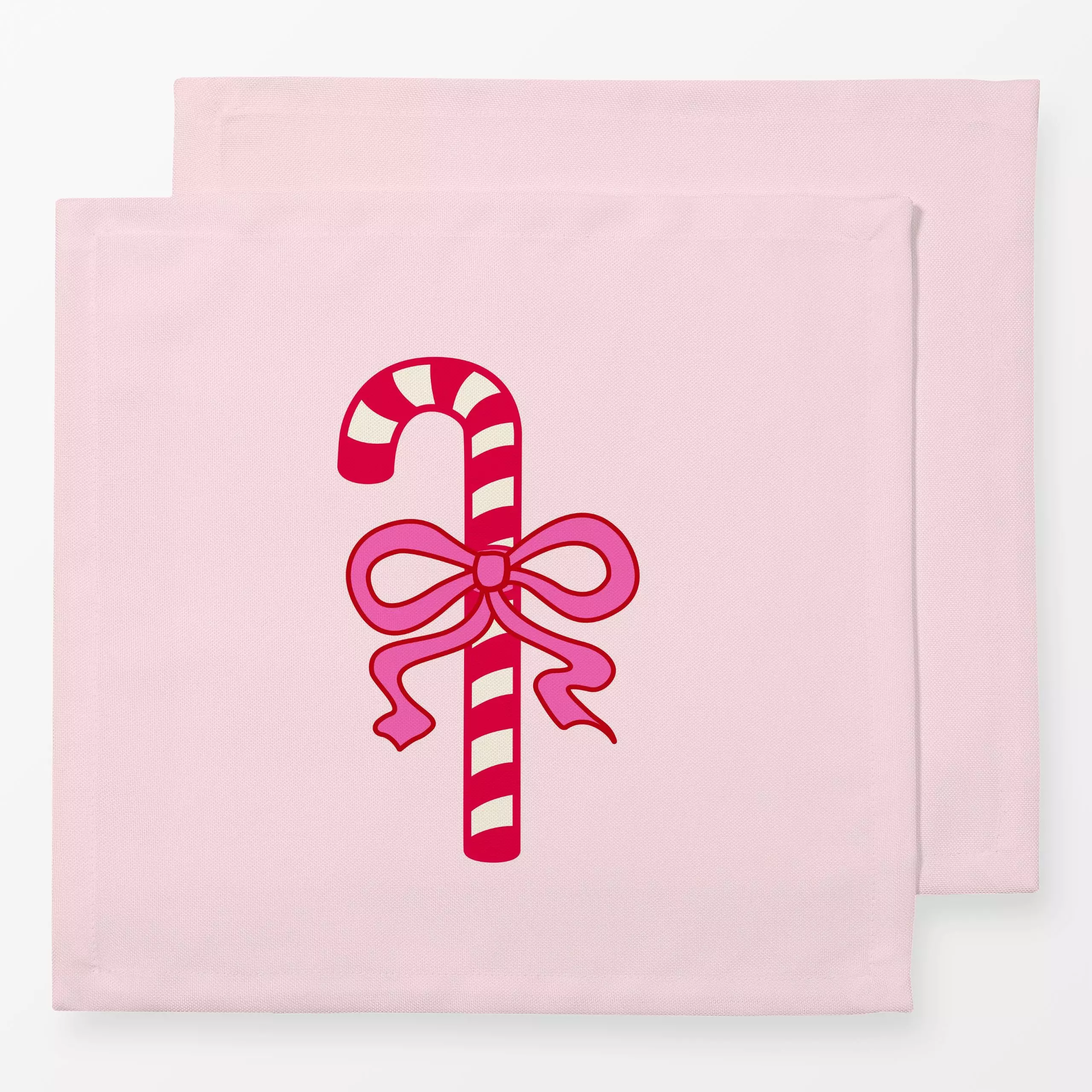 Servietten Christmas Candy Cane - Weihnachten, Winter - von „Karen Menzenbach"; rosa, Süßigkeiten, Weihnachten, beige, pink,...