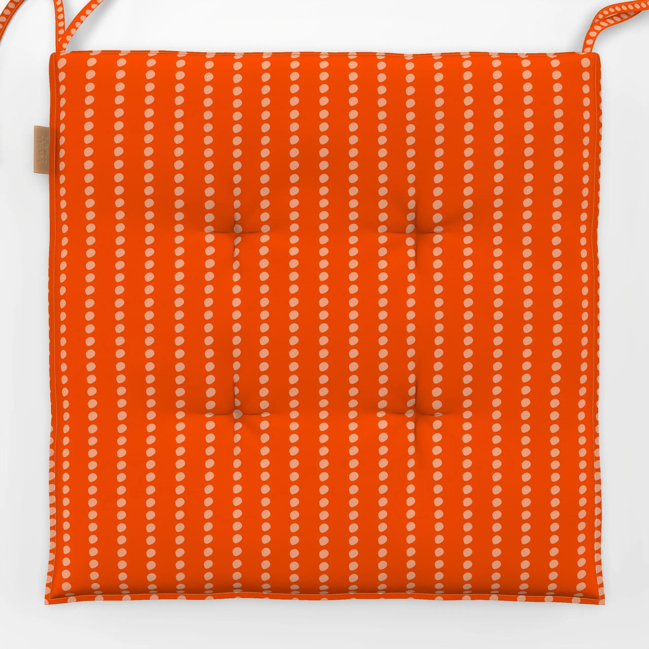 Sitzkissen Coastal summer punkte rot - Sommer, Symbole & Muster - von „Carolin Vonhoff"; Linien, Punkte, Orange, Sommer, rot...