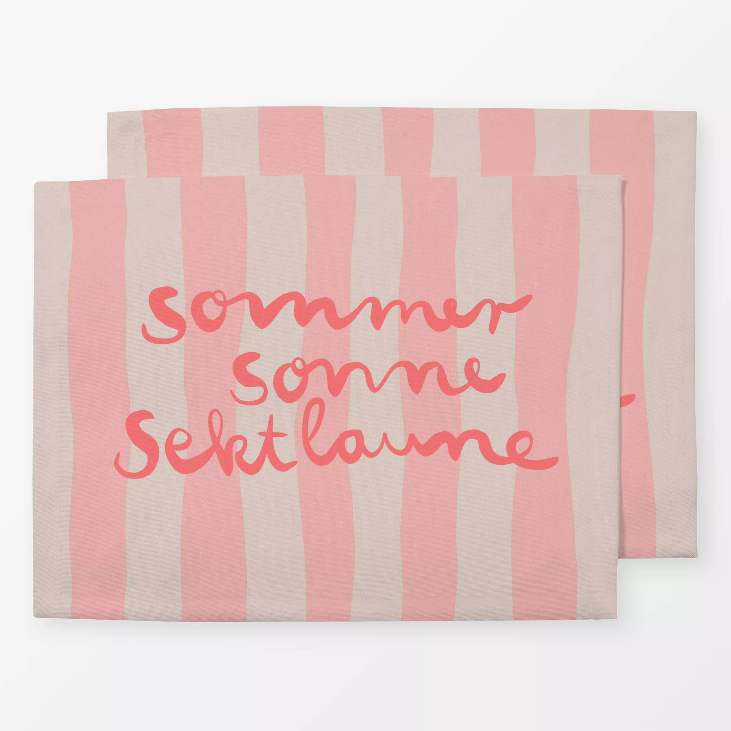 Tischset Sommer Sonne Sektlaune Peach, Spruch, Sommer, von Studio Kesse