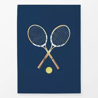 Geschirrtücher gekreuzte Tennisschläger blau