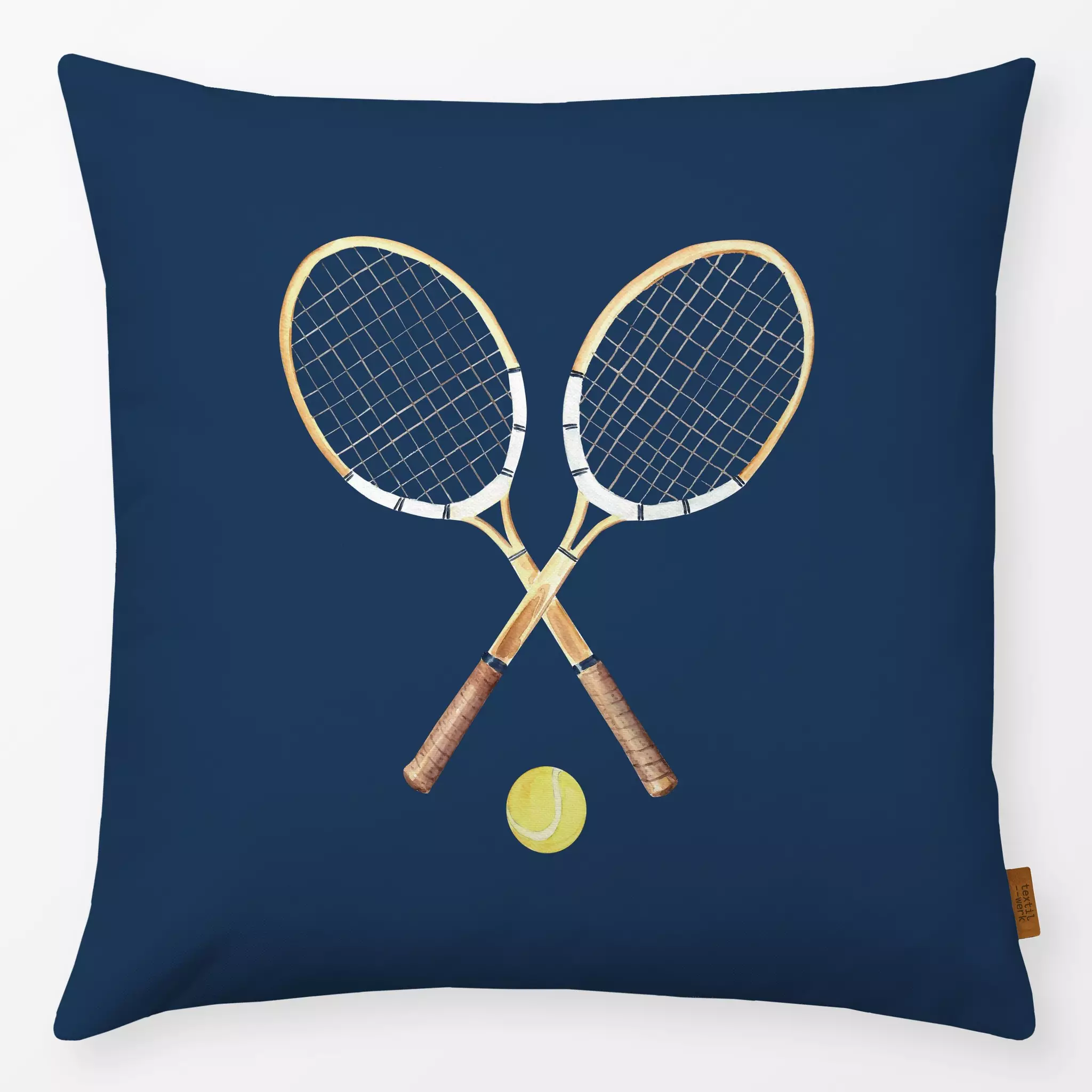 Kissen Kissen gekreuzte Tennisschläger blau