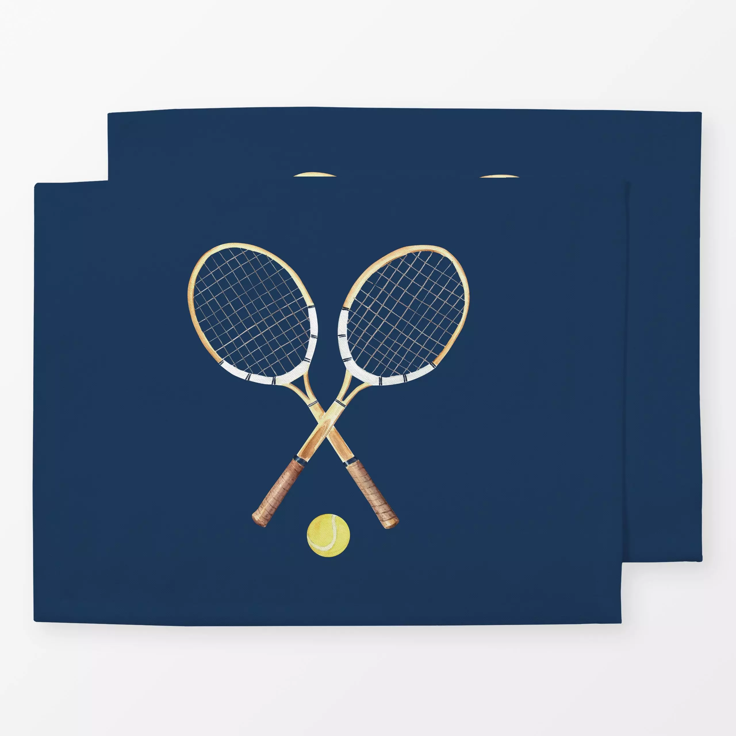 Tischset gekreuzte Tennisschläger blau, Sport, Sommer, von Katrin Graff