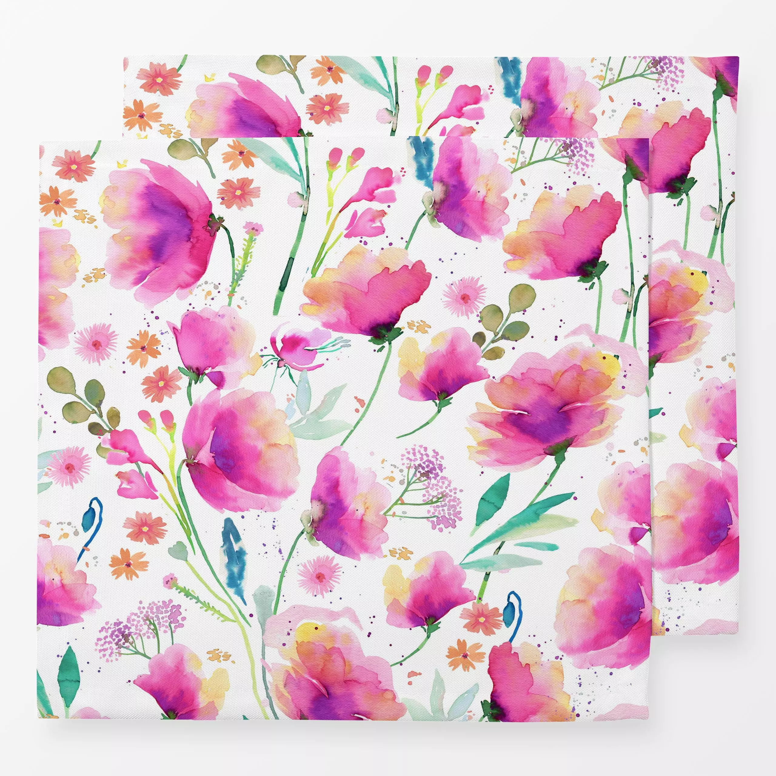Servietten Abstract Spring Poppies Pink - Blumen & Florales, Natur & Landschaft, Pflanzen & Botanik - von „Ninola Design "; ...