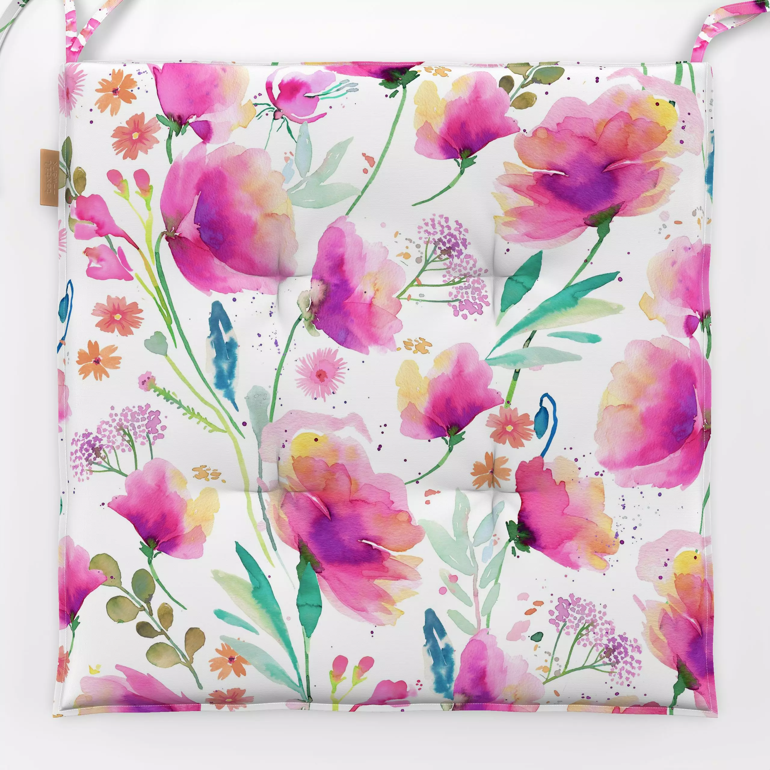 Sitzkissen Abstract Spring Poppies Pink - Blumen & Florales, Natur & Landschaft, Pflanzen & Botanik - von „Ninola Design "; ...