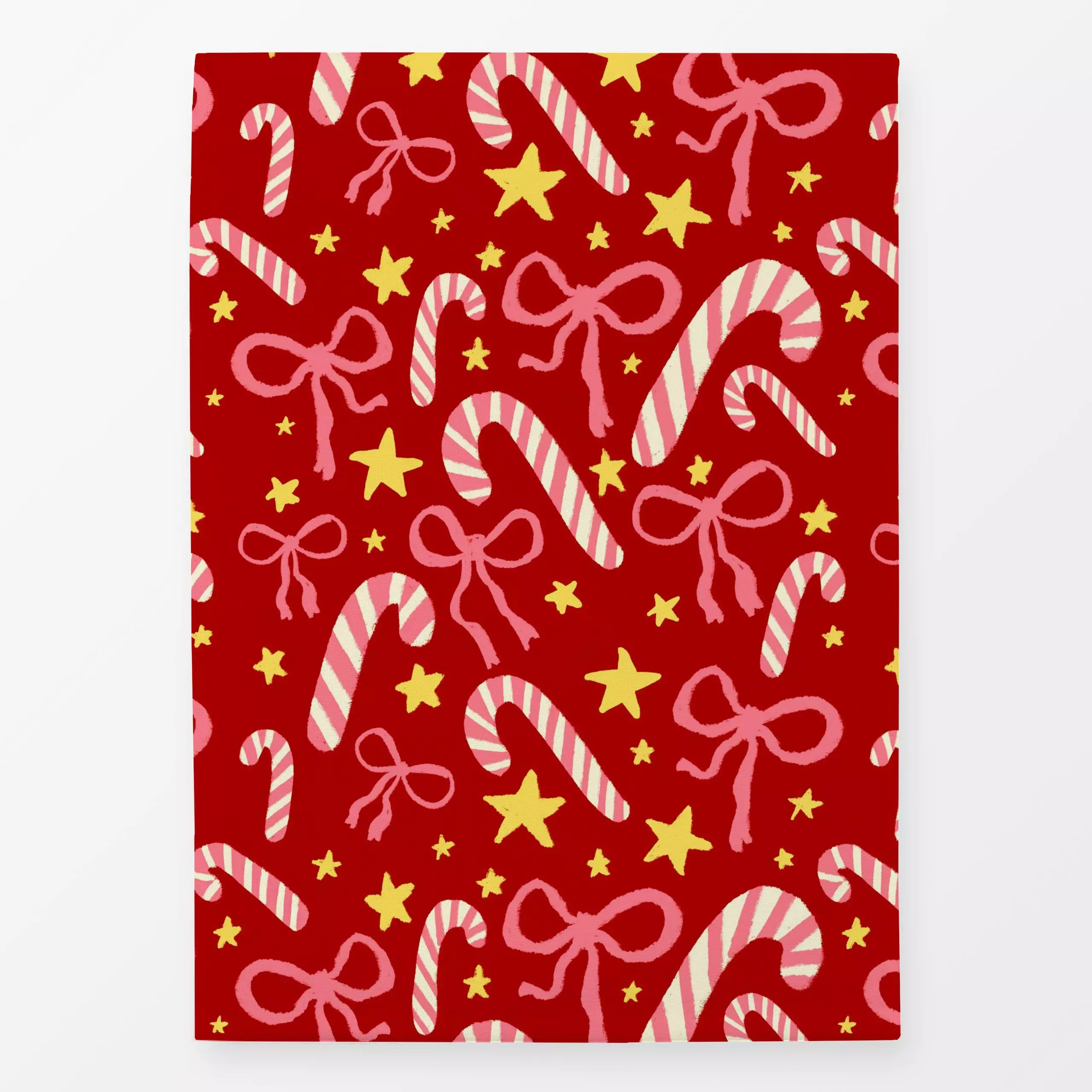Geschirrtücher Zuckerstangen Schleifen rot - Weihnachten, Symbole & Muster - von „Studio Dolci"; Muster, rosa, Sterne, Weihn...