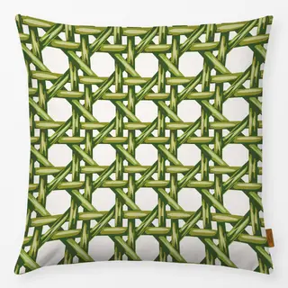 Kissen green rattan cane weave