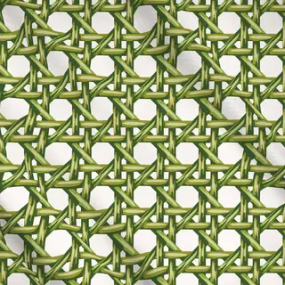 Meterware green rattan cane weave
