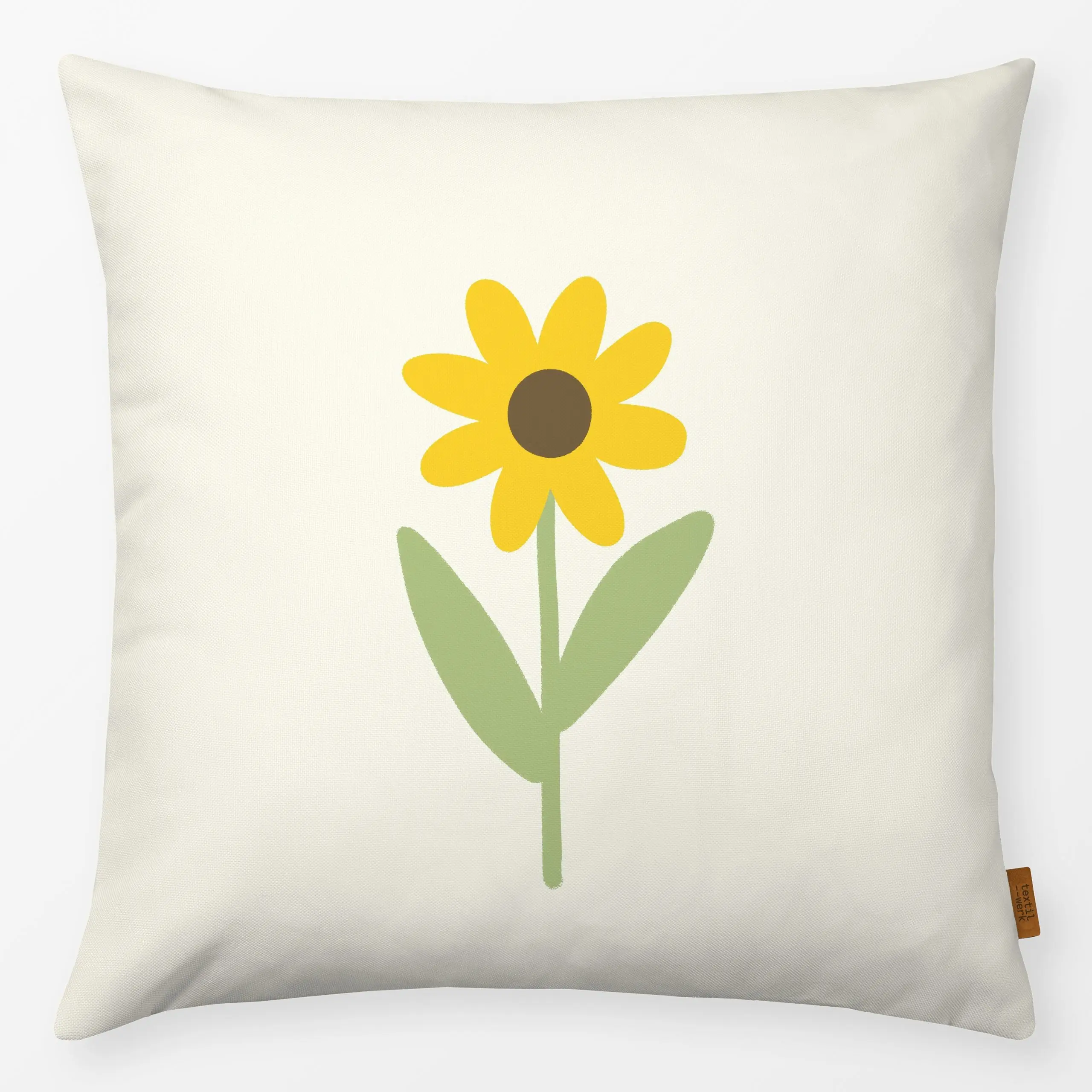 Kissen Sonnenblume - Blumen & Florales, Frühling, Sommer - von „Janna Schipper"; minimal, Sommerblumen, Sonne, Sommer, flora...