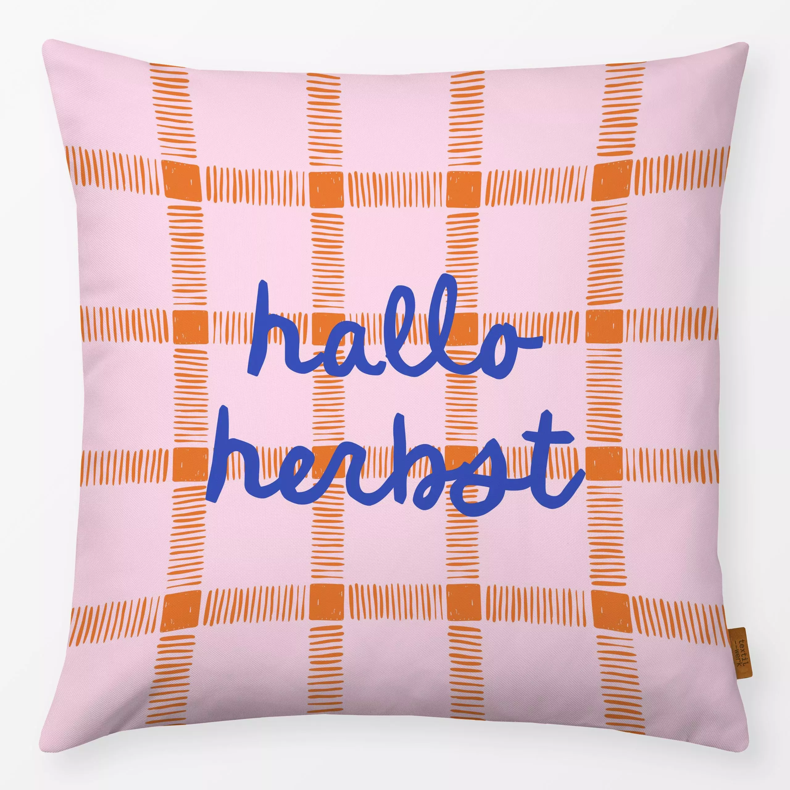 Kissen hallo herbst - Herbst, Symbole & Muster - von „moDeern Design Studio"; Karo, typografie, Herbst, Herbstdeko, Karos, K...