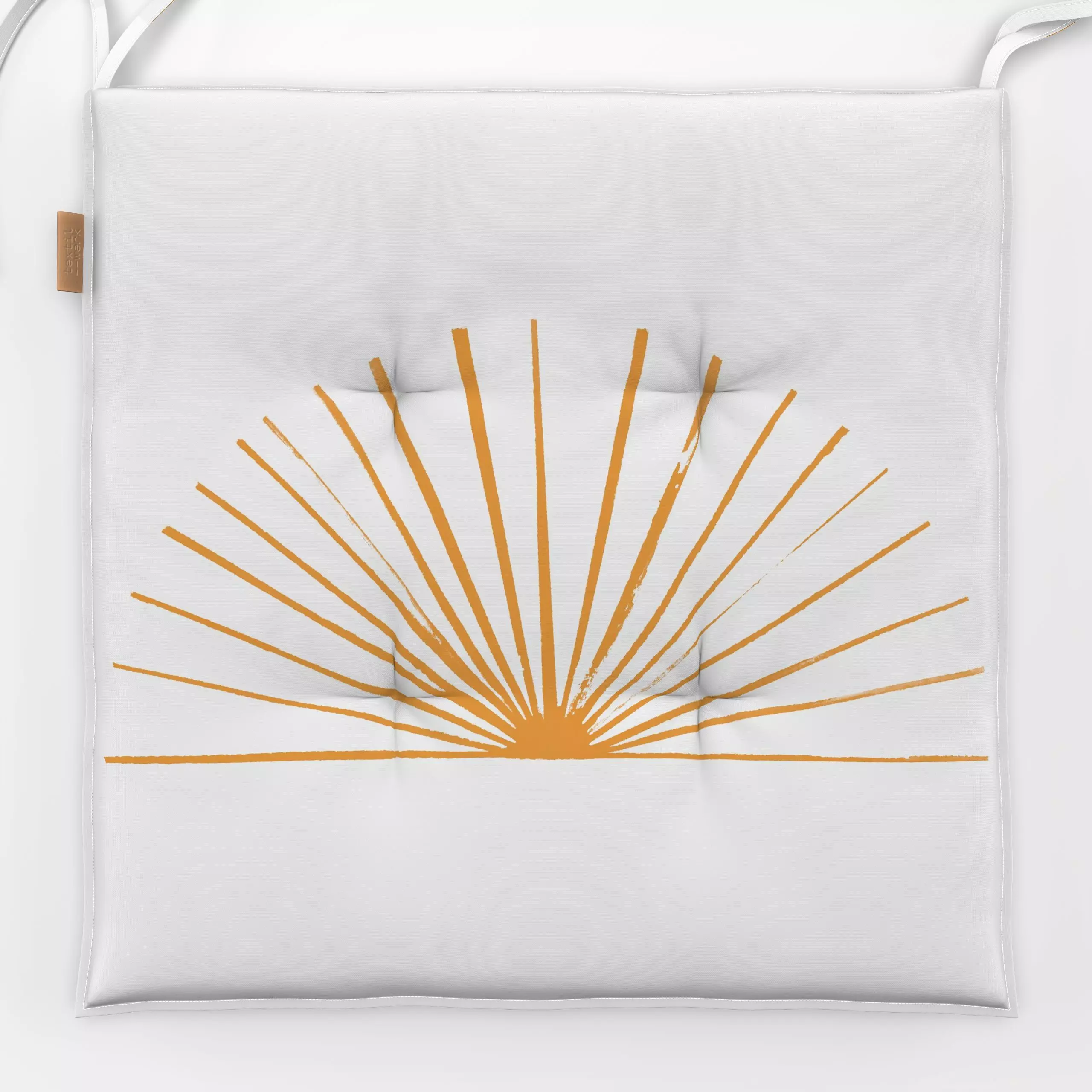 Sitzkissen sunrise yellow ocher - Natur & Landschaft, Symbole & Muster - von „LEEMO"; Natur, minimal, linie, Illustration, g...