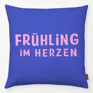 Kissen Fruehling im Herzen blau