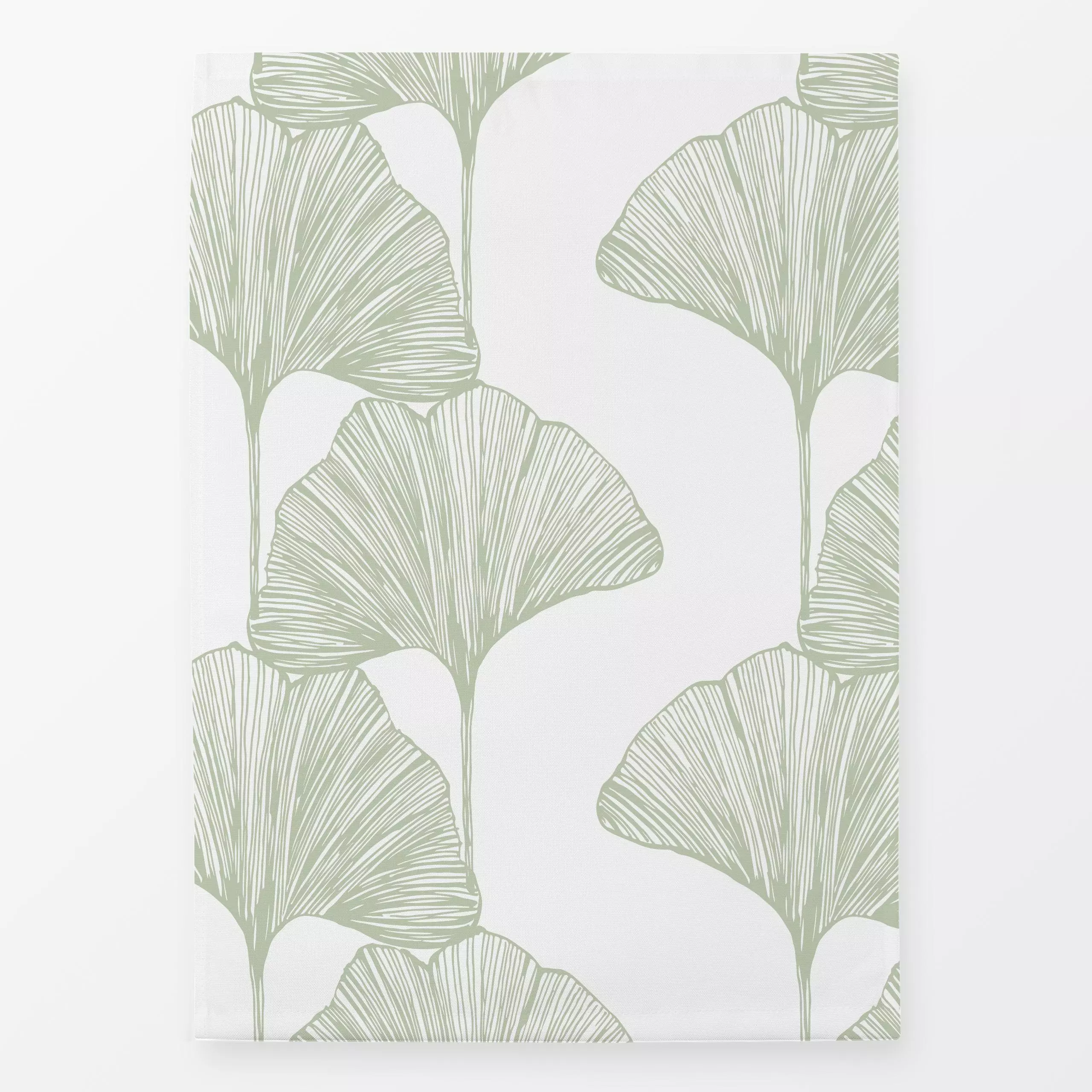 Geschirrtücher Ginko Grün - Blumen & Florales, Herbst - von „Perunoto"; Natur, Zeichnung, skandinavisch, Herbst, ginko, mini...