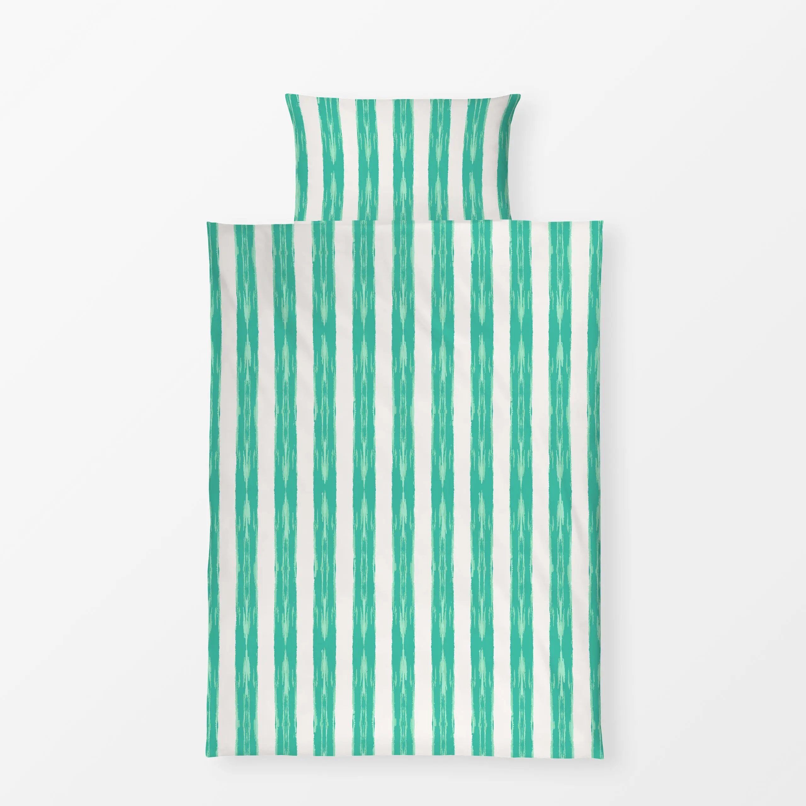 Bettwäsche Brushstroke Stripes turqoise - Sommer, Symbole & Muster - von „Karen Menzenbach"; boho, Meer, Sommer, frisch, min...