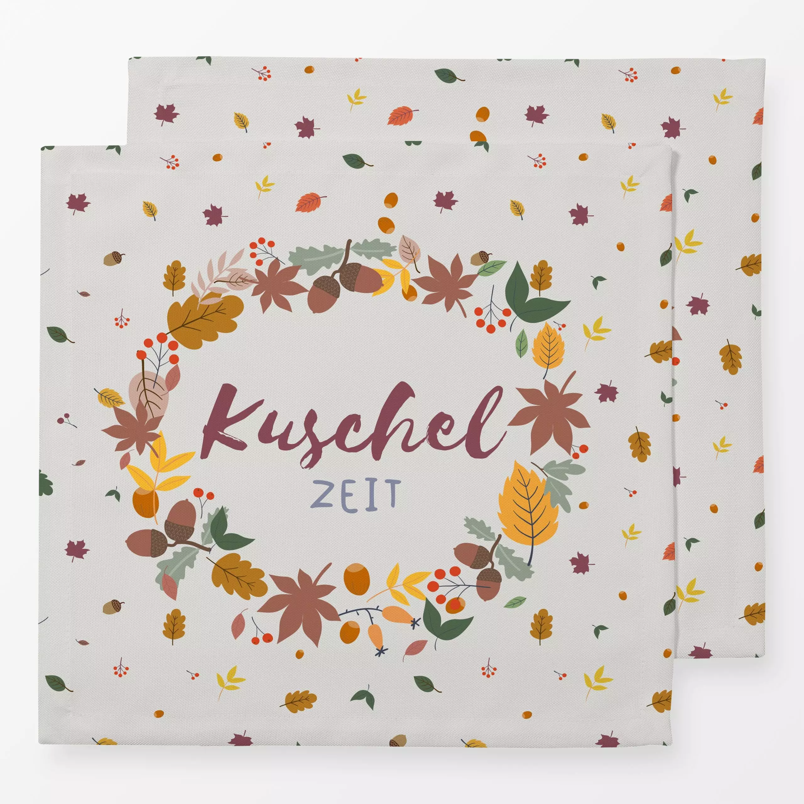 Servietten Herbstzauber Kuschelzeit - Blumen & Florales, Herbst, Pflanzen & Botanik - von „Heyduda"; Laub, Herbst, ahorn, Ku...