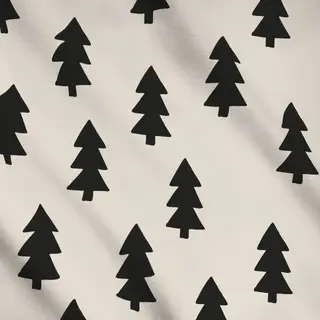 Meterware Misteltoe Tanne Beige Schwarz