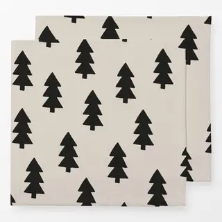 Servietten Misteltoe Tanne Beige Schwarz