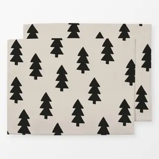 Tischset Misteltoe Tanne Beige Schwarz